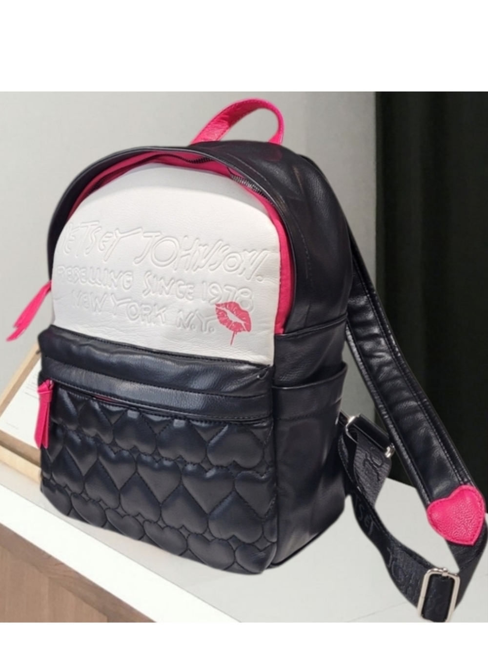 Betsey Johnson 'Rebelling Since 1978 New York' Quilted Heart Backpack